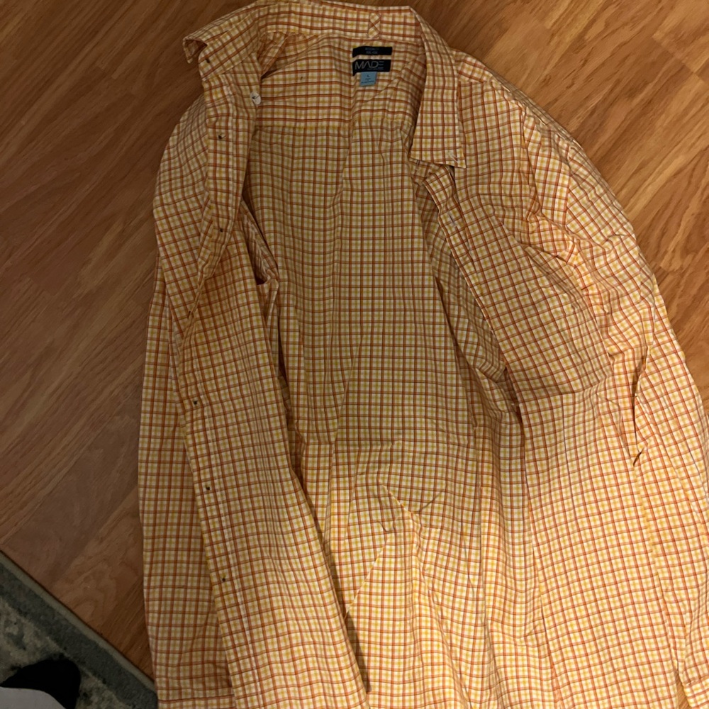 Newton Men's Orange Plaid Casual Shirt